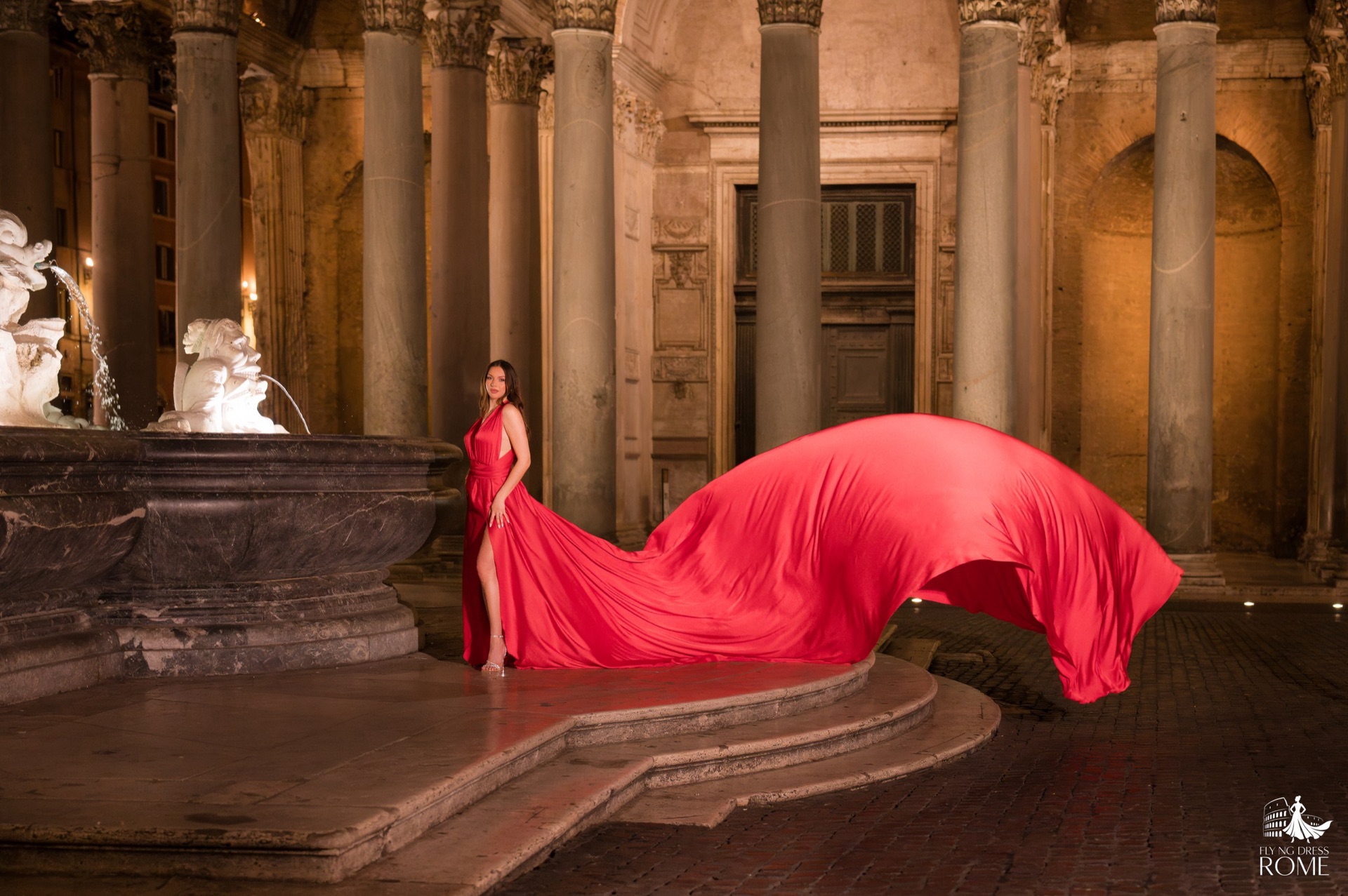 Servizio fotografico flying dress a Pantheon, Roma